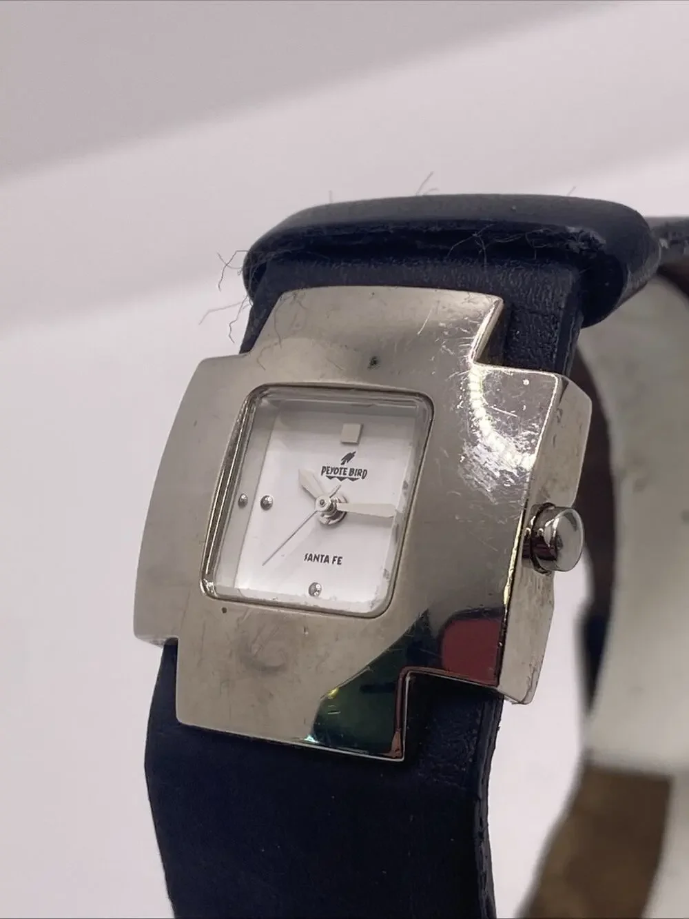 Womens Peyote Bird Silver Black Watch Works New Battery